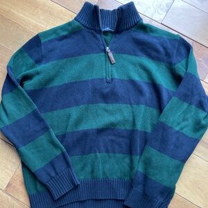Brandy Melville green and blue striped cotton sweater